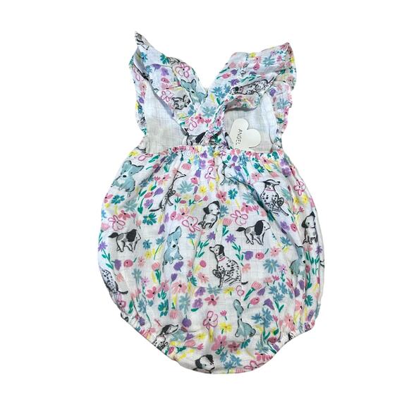 Angel Dear Dog and Floral Sunsuit. Baby 0-3 Months 100% Cotton NWT - Picture 4 of 6